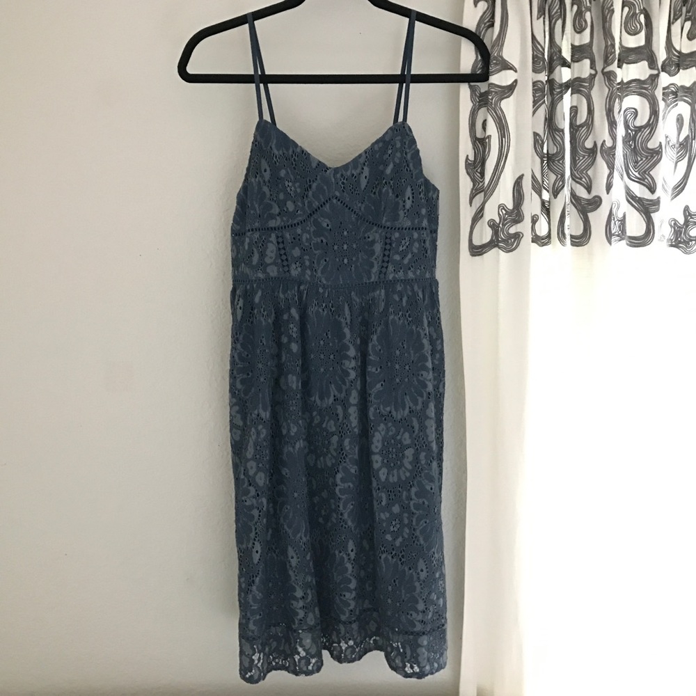 LOFT Blue Lace Sun Dress